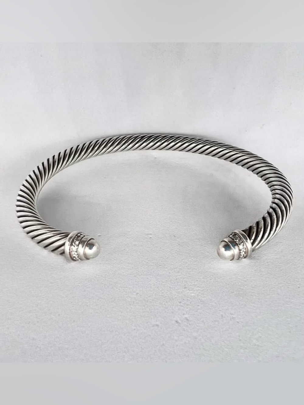 David Yurman Classic Cable Bracelet in Sterling Silver With Diamonds